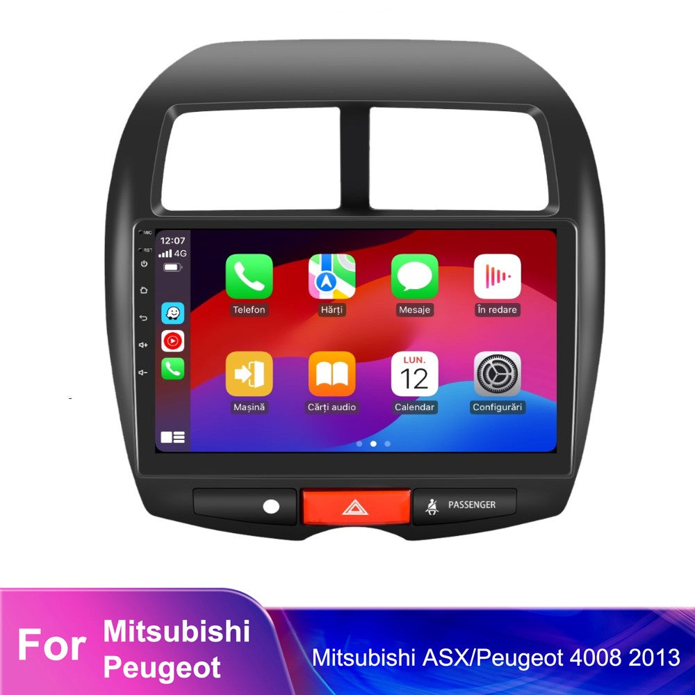 Navigatie dedicata Mitsubishi ASX/Peugeot 4008 2013 2GB RAM 32GB ROM, Android 14, Carplay si Android Auto, cooler racire, ecran HD 9 inch