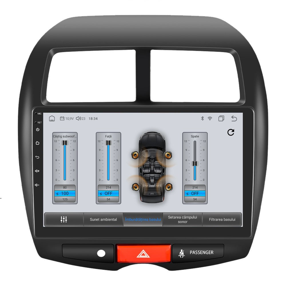 Navigatie dedicata Mitsubishi ASX/Peugeot 4008 2013 cu Android 14, 8 GB RAM 128 GB ROM, OCTA-CORE 2.0Mhz, Carplay si Android auto, Slot SIM 4G, ventilator de racire activ, ecran 9 inch HD