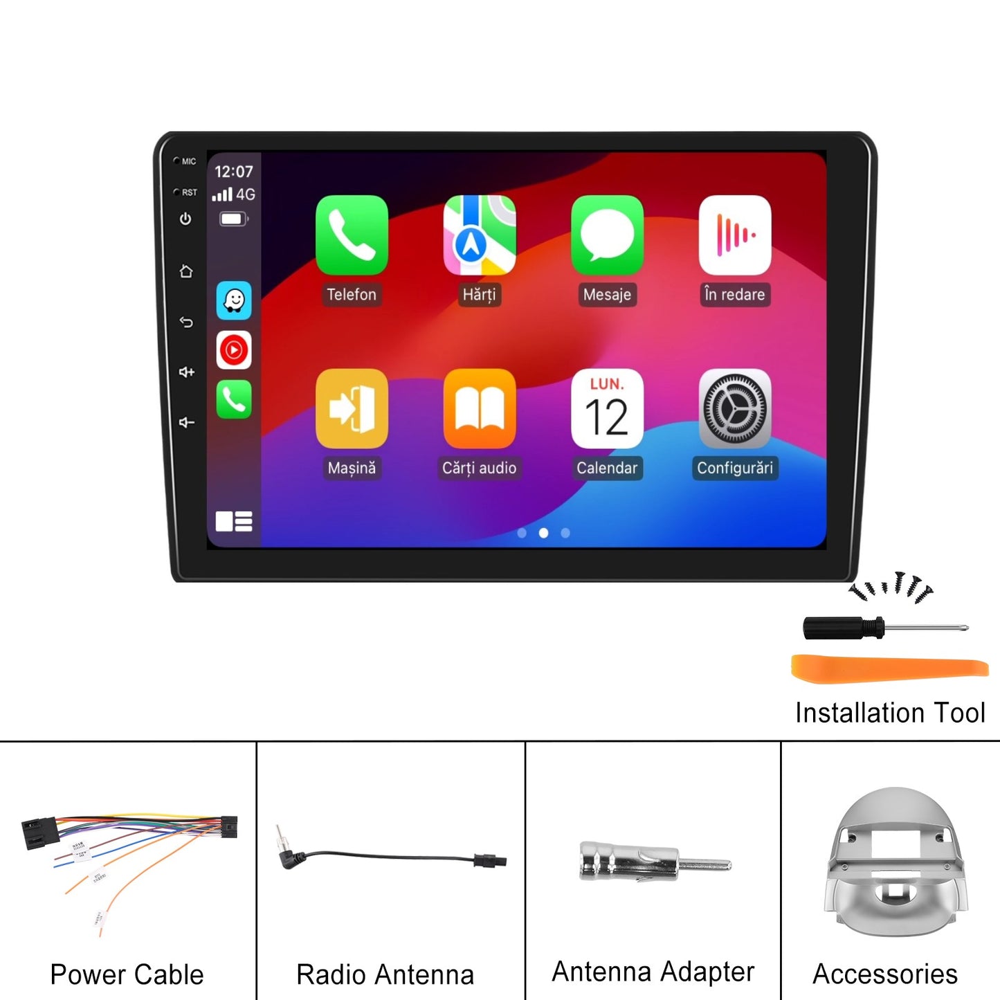 Navigatie dedicata Peugeot 206 (2004-2008)/Citroen C2 (2006-2013) 2GB RAM 32GB ROM, Android 14, Carplay si Android Auto, cooler racire, ecran HD 9 inch