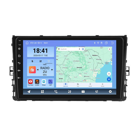 Navigatie dedicata Volkswagen Polo/Transporter/T-roc (2018-2024) cu Android 14, 8 GB RAM 128 GB ROM, OCTA-CORE 2.0Mhz, Carplay si Android auto, Slot SIM 4G, ventilator de racire activ, ecran 9 inch HD