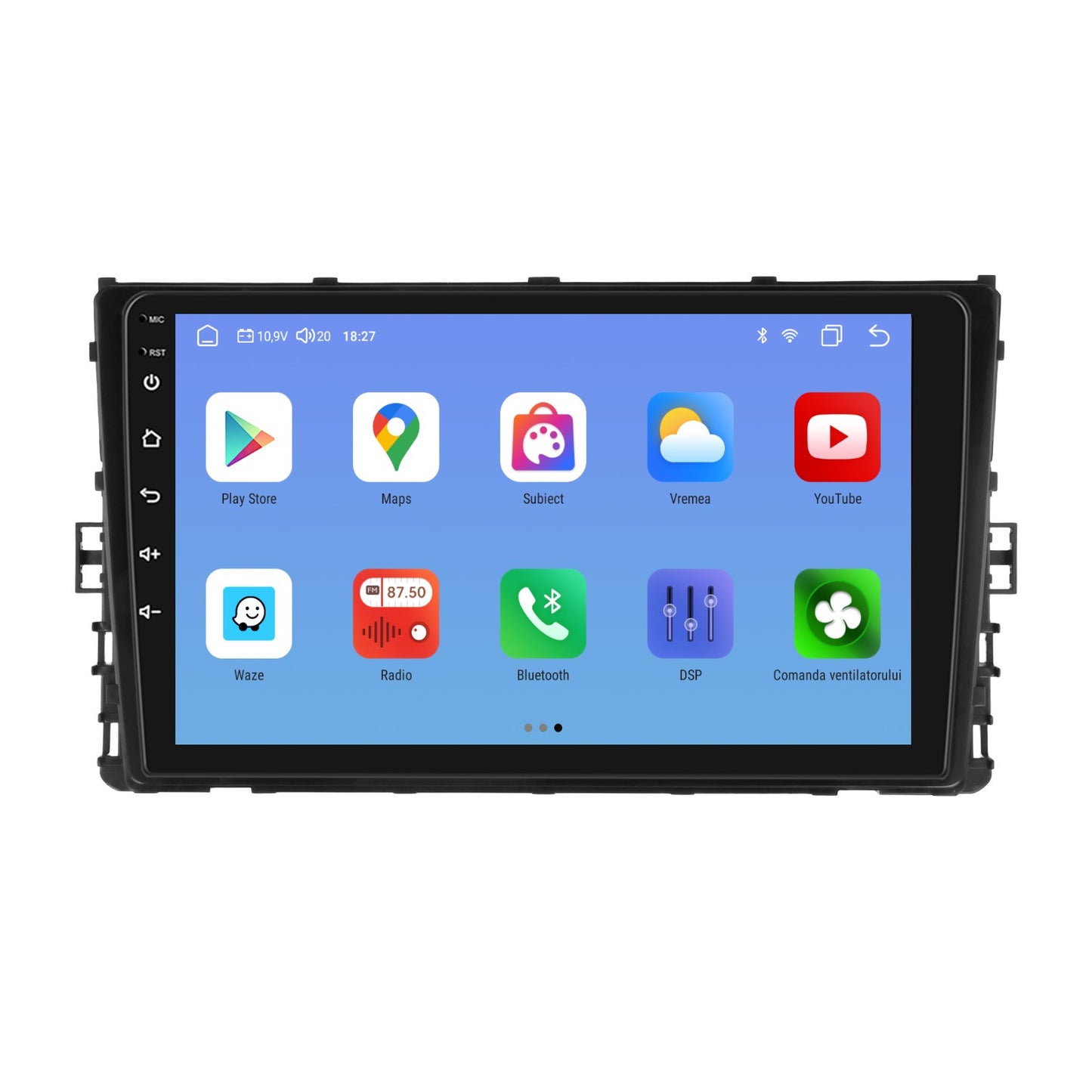 Navigatie dedicata Volkswagen Polo/Transporter/T-roc (2018-2024) cu Android 14, 4 GB RAM 64 GB ROM, OCTA-CORE, Carplay si Android auto, Slot SIM 4G, ventilator de racire activ, ecran 9 inch HD