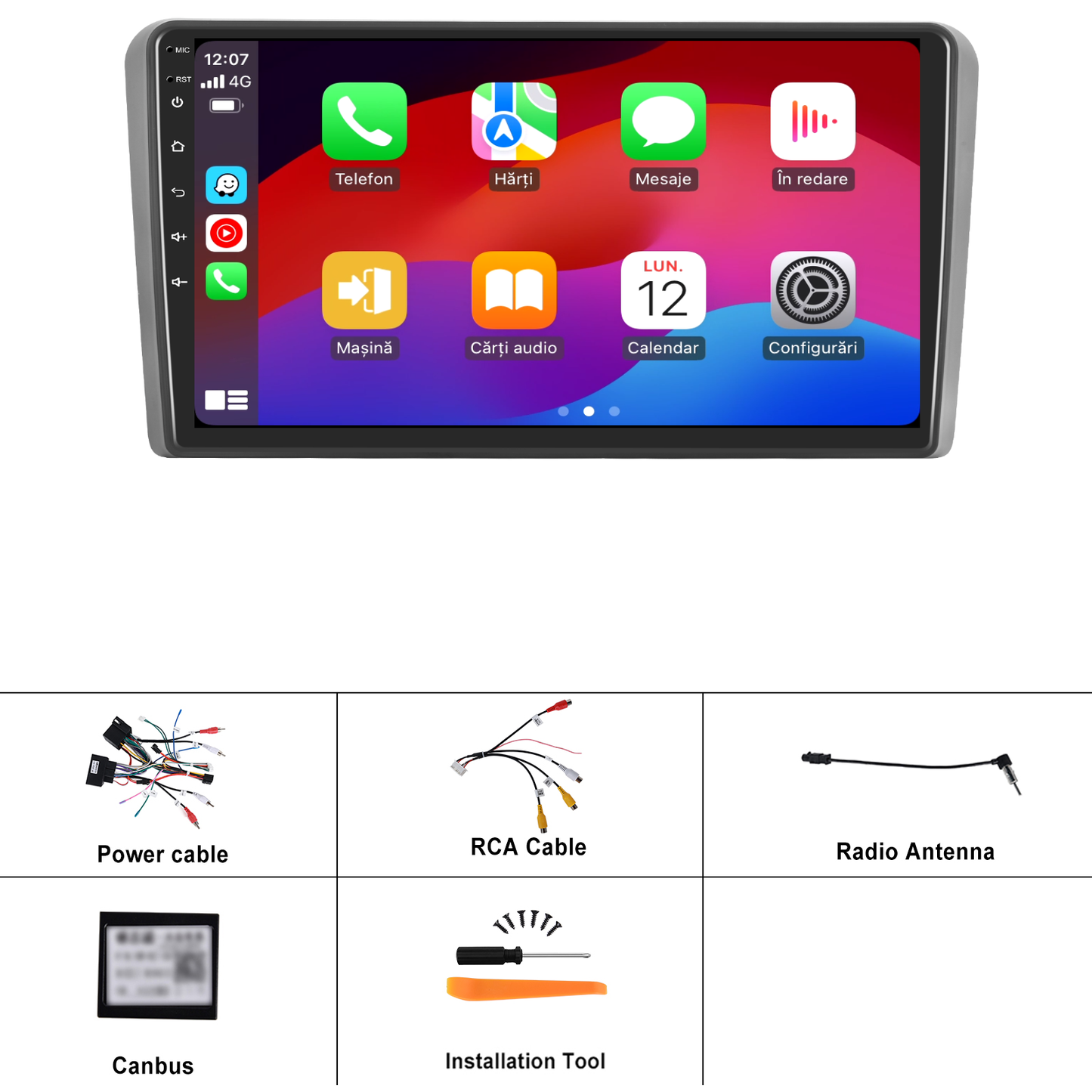 Navigatie dedicata Audi A3 (2008-2012) 2GB RAM 32GB ROM, Android 14, Carplay si Android Auto, cooler racire, ecran HD 9 inch