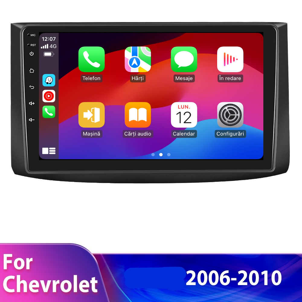 Navigatie dedicata Chevrolet Aveo (2006-2010) cu Android 14, 4 GB RAM 64 GB ROM, OCTA-CORE, Carplay si Android auto, Slot SIM 4G, ventilator de racire activ, ecran 9 inch HD