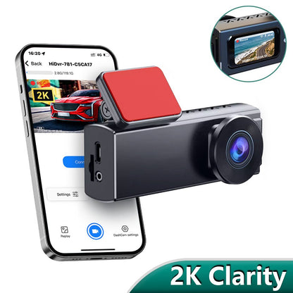 Cameră de Bord Ultra HD 2K cu WiFi Inteligent 5GHz, Unghi Panoramic 170° și Tehnologie WDR pentru Noapte