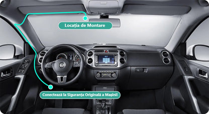Cameră de Bord Ultra HD 2K cu WiFi Inteligent 5GHz, Unghi Panoramic 170° și Tehnologie WDR pentru Noapte