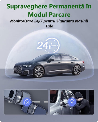 Cameră de Bord Ultra HD 2K cu WiFi Inteligent 5GHz, Unghi Panoramic 170° și Tehnologie WDR pentru Noapte