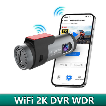 Cameră Auto de Bord DVR Portabilă, Rezoluție 2K Ultra HD, WiFi 5GHz, Unghi 170°, Senzor G, Mod Parcare 24H, Tehnologie WDR pentru Noapte