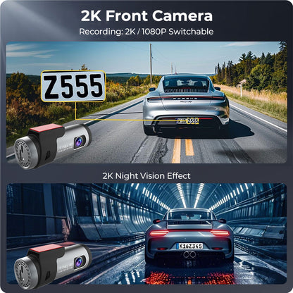 Cameră Auto de Bord DVR Portabilă, Rezoluție 2K Ultra HD, WiFi 5GHz, Unghi 170°, Senzor G, Mod Parcare 24H, Tehnologie WDR pentru Noapte