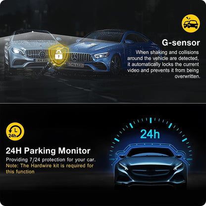 Cameră Auto de Bord DVR Portabilă, Rezoluție 2K Ultra HD, WiFi 5GHz, Unghi 170°, Senzor G, Mod Parcare 24H, Tehnologie WDR pentru Noapte