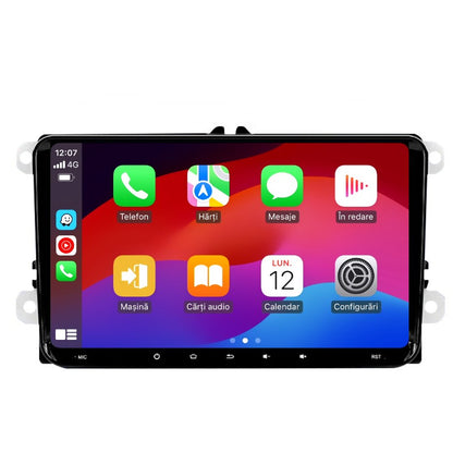 Navigatie dedicata Volkswagen,Skoda,Seat cu Android 14, OCTA-CORE, SLOT SIM 4G,Carplay si Android Auto, ecran QLED 9 inch