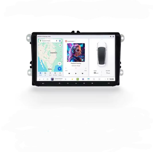 Navigație Android 4+64GB, dedicata Volkswagen, Skoda, Seat cu CarPlay și Android Auto ecran 9 inch DUDU4