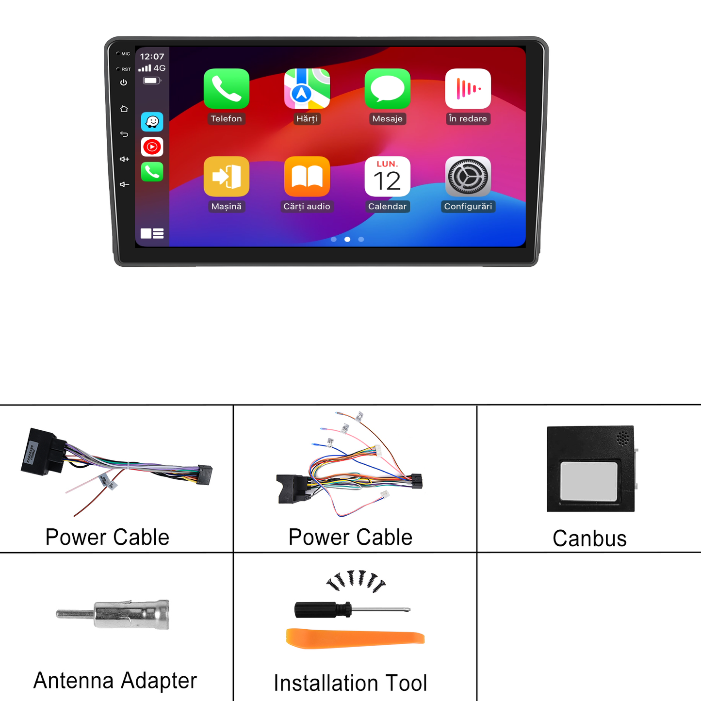 Navigatie dedicata Ford Transit (2009-2016)/ Ford Focus (2005-2008) cu Android 14, 4 GB RAM 64 GB ROM, OCTA-CORE, Carplay si Android auto, Slot SIM 4G, ventilator de racire activ, ecran 9 inch HD