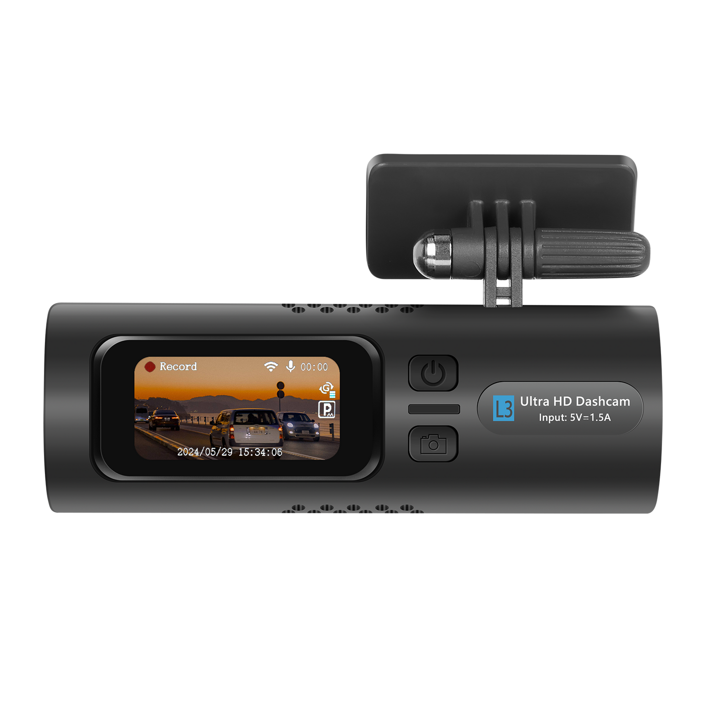 Camera Auto Ultra HD 2K L3, Ecran LCD, Wi-Fi și Control din Aplicație, G-Senzor, Monitorizare Parcare, Port Tip-C, Unghi Larg de Vizualizare