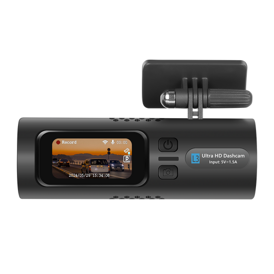 Camera Auto Ultra HD 2K L3, Ecran LCD, Wi-Fi și Control din Aplicație, G-Senzor, Monitorizare Parcare, Port Tip-C, Unghi Larg de Vizualizare
