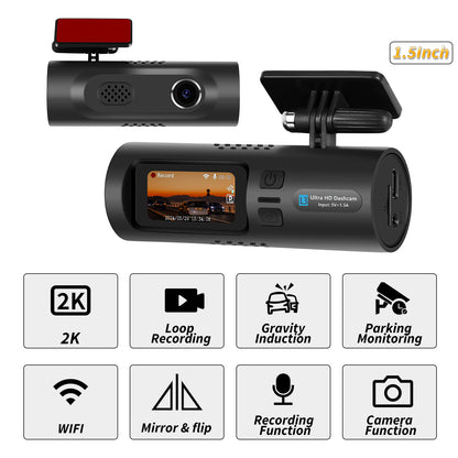 Camera Auto Ultra HD 2K L3, Ecran LCD, Wi-Fi și Control din Aplicație, G-Senzor, Monitorizare Parcare, Port Tip-C, Unghi Larg de Vizualizare