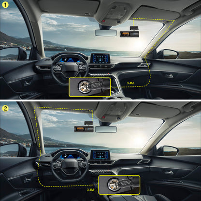 Camera Auto Ultra HD 2K L3, Ecran LCD, Wi-Fi și Control din Aplicație, G-Senzor, Monitorizare Parcare, Port Tip-C, Unghi Larg de Vizualizare