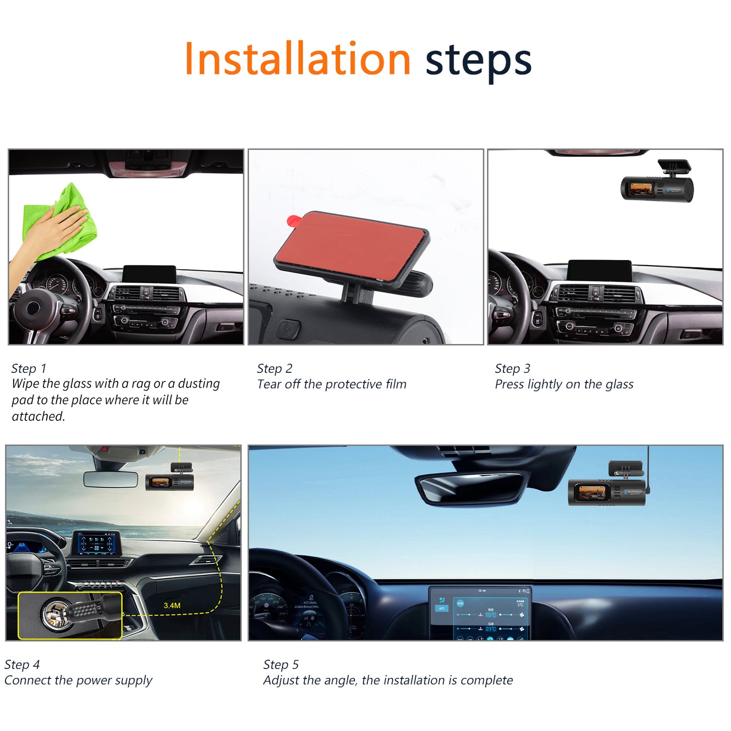 Camera Auto Ultra HD 2K L3, Ecran LCD, Wi-Fi și Control din Aplicație, G-Senzor, Monitorizare Parcare, Port Tip-C, Unghi Larg de Vizualizare