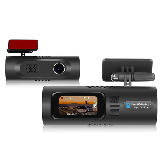 Camera Auto Ultra HD 2K L3, Ecran LCD, Wi-Fi și Control din Aplicație, G-Senzor, Monitorizare Parcare, Port Tip-C, Unghi Larg de Vizualizare