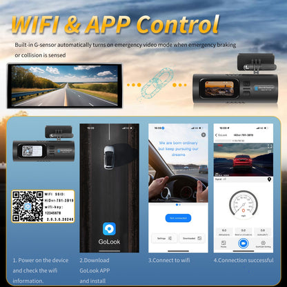 Camera Auto Ultra HD 2K L3, Ecran LCD, Wi-Fi și Control din Aplicație, G-Senzor, Monitorizare Parcare, Port Tip-C, Unghi Larg de Vizualizare