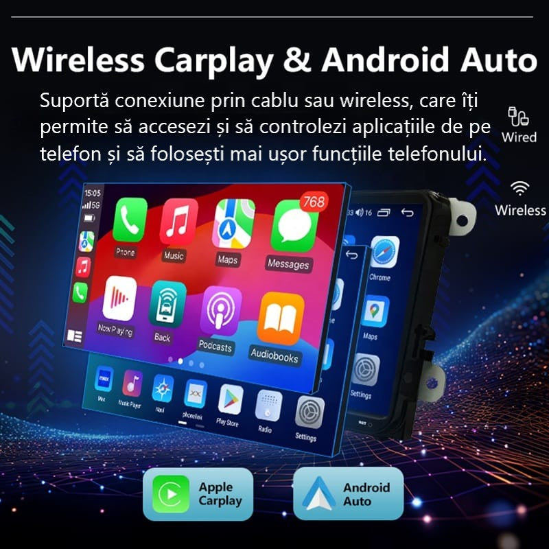 Navigatie dedicata Volkswagen,Skoda,Seat cu Android 14, OCTA-CORE, SLOT SIM 4G,Carplay si Android Auto, ecran QLED 9 inch