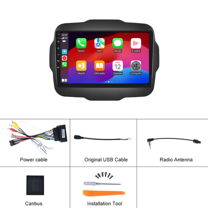 Navigatie dedicata Jeep Renegade (2016-2020) cu Android 14, 4 GB RAM 64 GB ROM, OCTA-CORE, Carplay si Android auto, Slot SIM 4G, ventilator de racire activ, ecran 9 inch HD