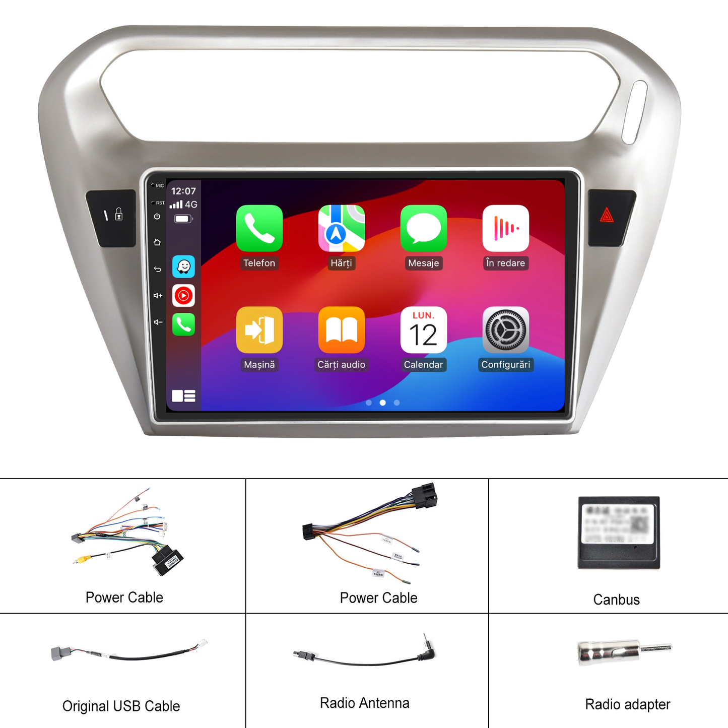 Navigatie dedicata Peugeot 301/Citroen Elysee (2014) cu Android 14, 4 GB RAM 64 GB ROM, OCTA-CORE, Carplay si Android auto, Slot SIM 4G, ventilator de racire activ, ecran 9 inch HD