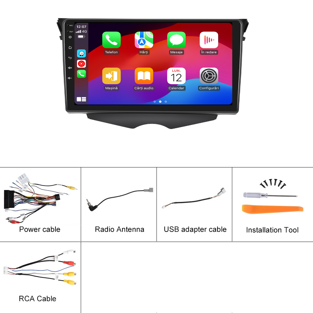 Navigatie dedicata Hyundai VELOSTER (2011-2015) 2GB RAM 32GB ROM, Android 14, Carplay si Android Auto, cooler racire, ecran HD 9 inch