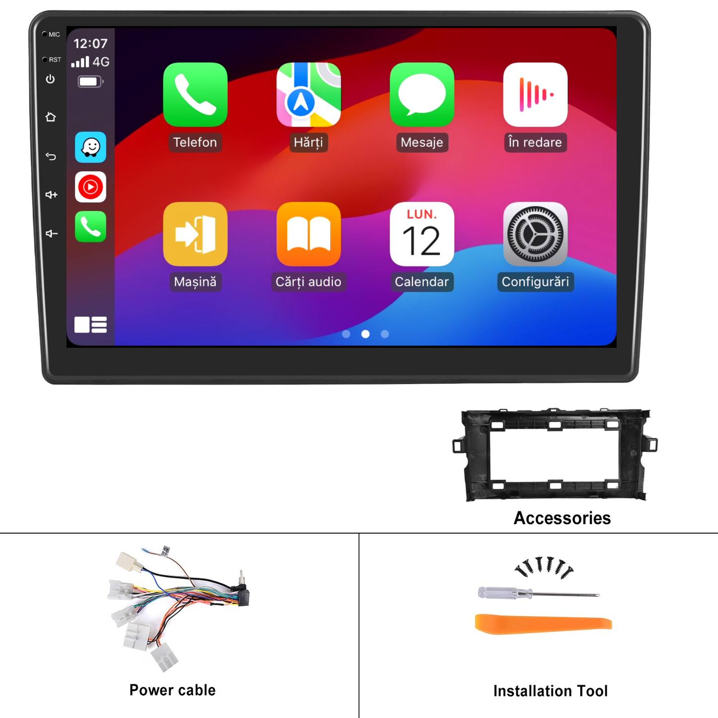 Navigatie dedicata Toyota Auris (2006-2011) 2GB RAM 32GB ROM, Android 14, Carplay si Android Auto, cooler racire, ecran HD 10 inch