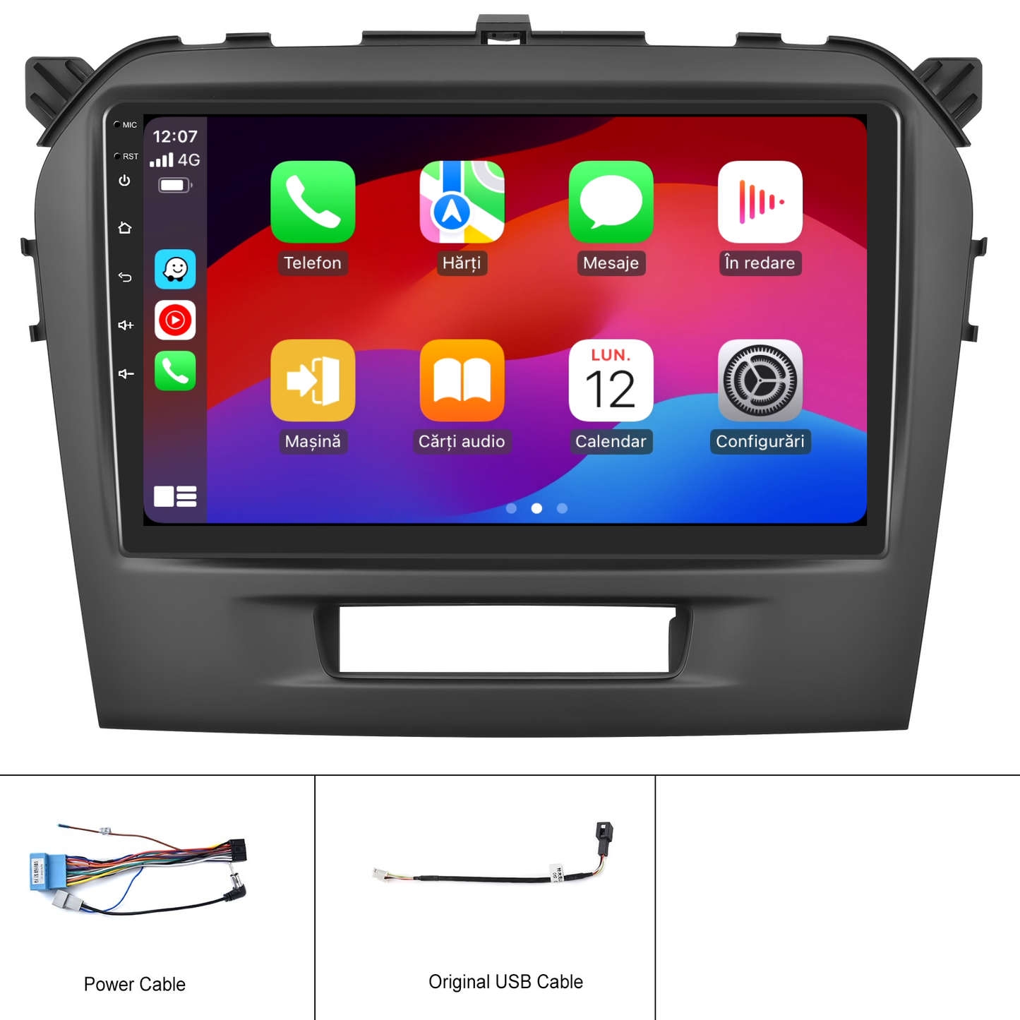 Navigatie dedicata Suzuki Vitara (2014-2018) cu Android 14, 4 GB RAM 64 GB ROM, OCTA-CORE, Carplay si Android auto, Slot SIM 4G, ventilator de racire activ, ecran 9 inch HD