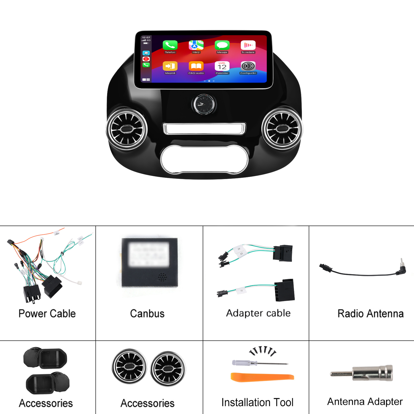 Navigatie dedicata Mercedes-Benz Vito (2016-2021) 2GB RAM 32GB ROM, Android 14, Carplay si Android Auto, cooler racire, ecran HD 9 inch