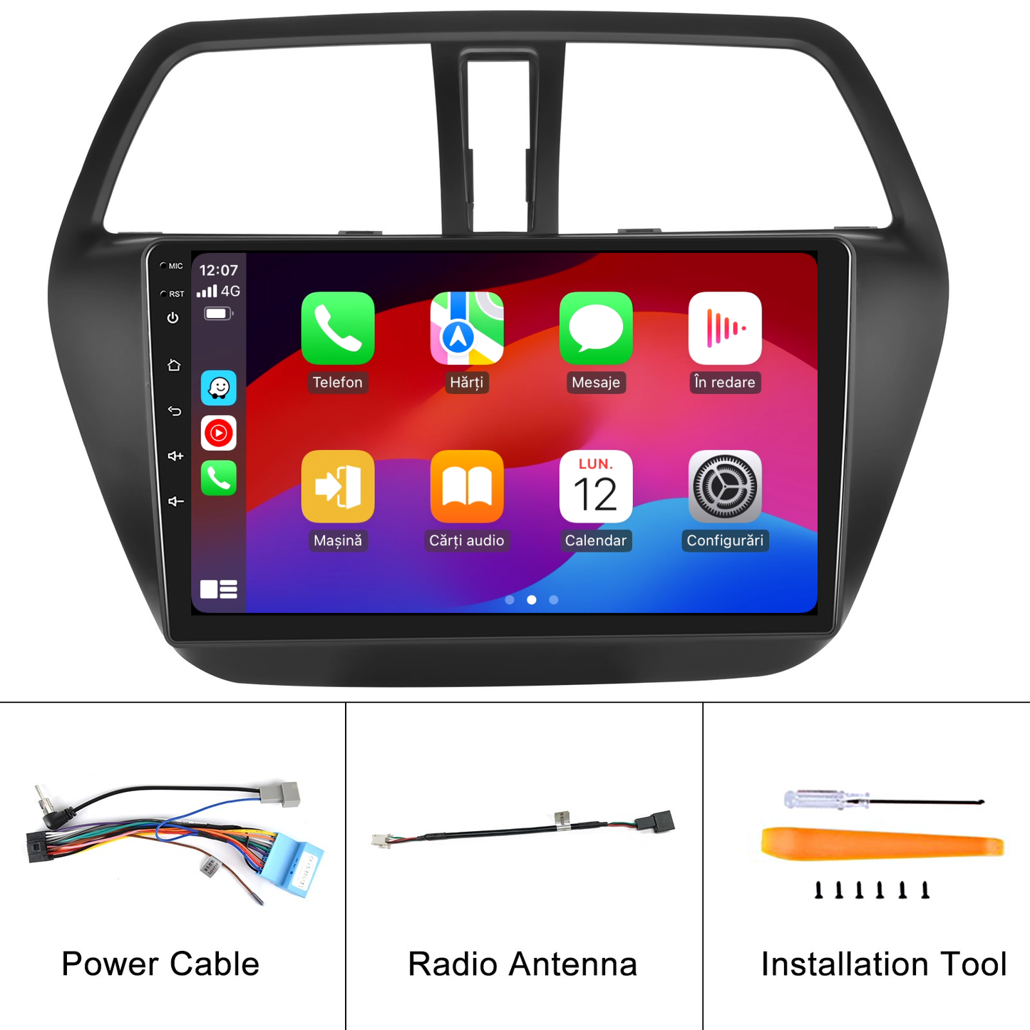 Navigatie dedicata SUZUKI S-CROSS (2014-2017) cu Android 14, 4 GB RAM 64 GB ROM, OCTA-CORE, Carplay si Android auto, Slot SIM 4G, ventilator de racire activ, ecran 9 inch HD