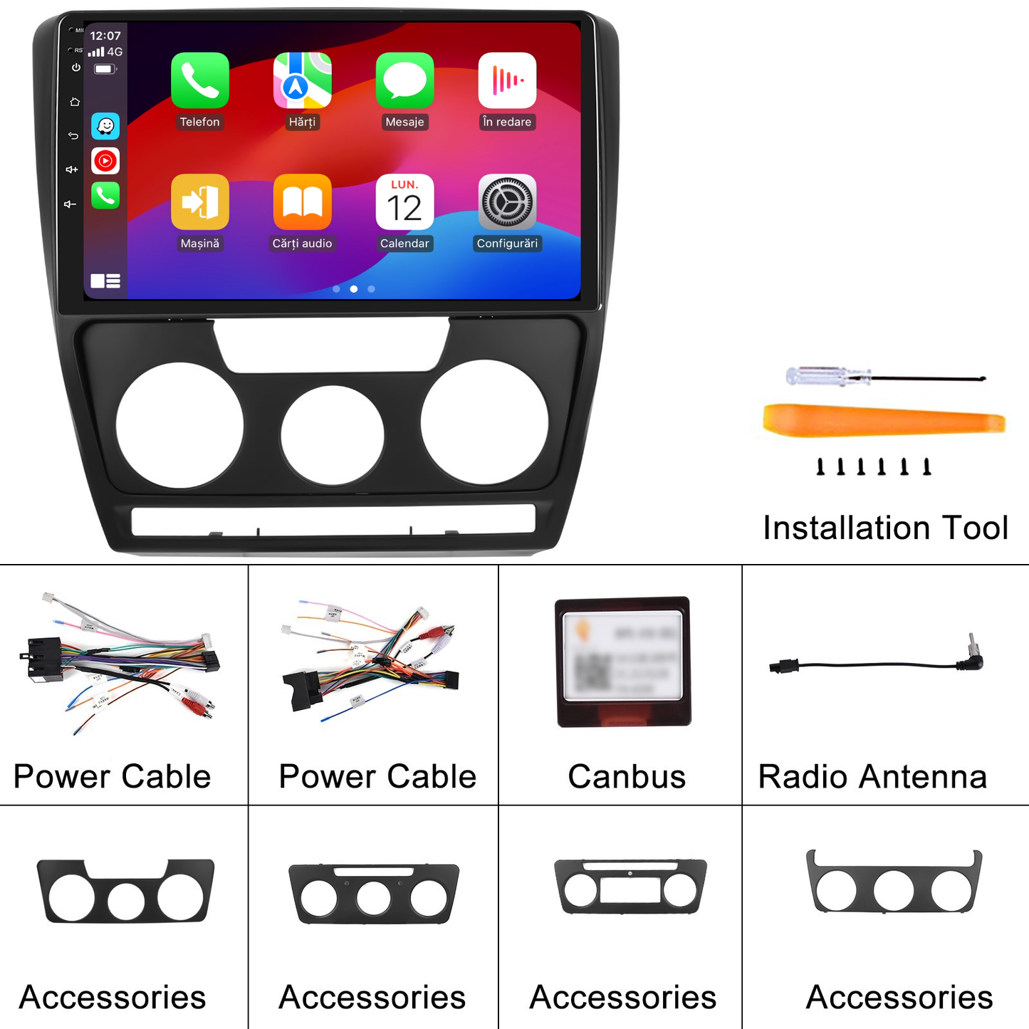 Navigatie dedicata Skoda Octavia (2004-2014) cu Android 14, 4 GB RAM 64 GB ROM, OCTA-CORE, Carplay si Android auto, Slot SIM 4G, ventilator de racire activ, ecran 10.1 inch HD