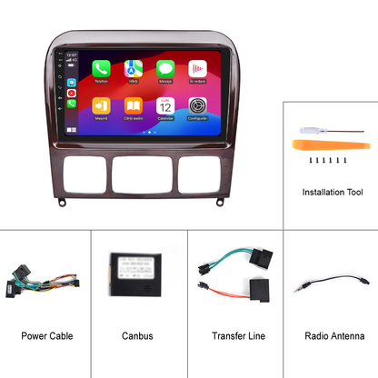 Navigatie dedicata Mercedes-Benz S-Class (1999-2007) 2GB RAM 32GB ROM, Android 14, Carplay si Android Auto, cooler racire, ecran HD 9 inch