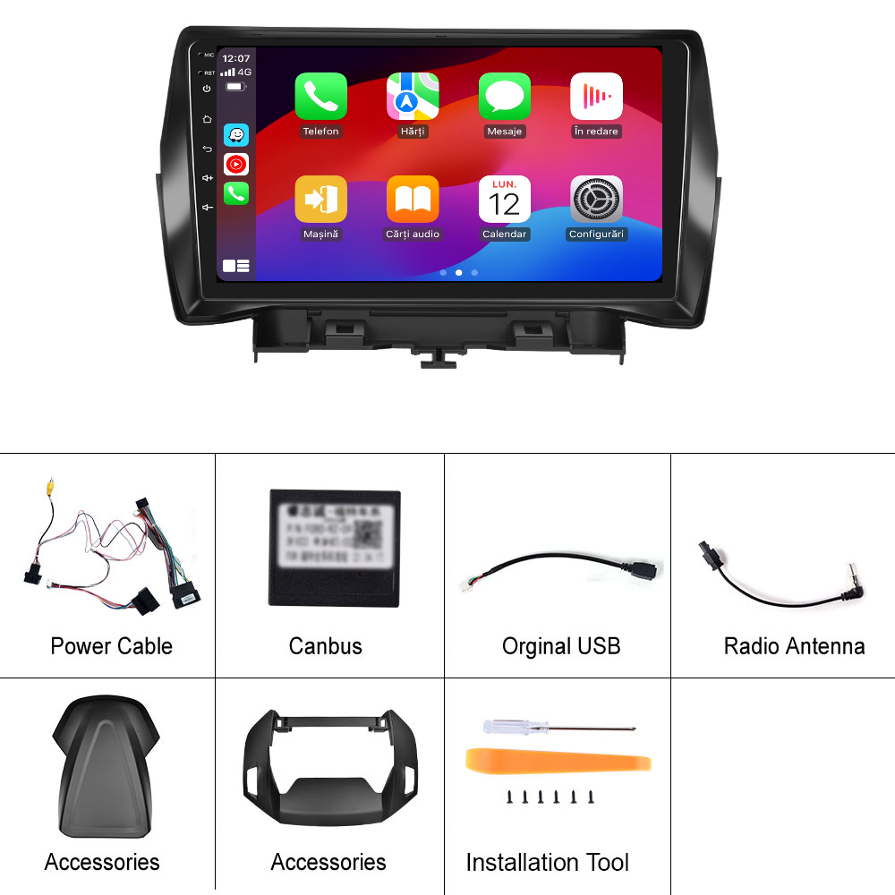 Navigatie dedicata Ford Kuga (2013-2019) cu Android 14, 4 GB RAM 64 GB ROM, OCTA-CORE, Carplay si Android auto, Slot SIM 4G, ventilator de racire activ, ecran 9 inch HD