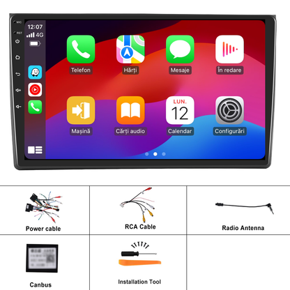 Navigatie dedicata Audi A4 (2002-2008) cu Android 14, 4 GB RAM 64 GB ROM, OCTA-CORE, Carplay si Android auto, Slot SIM 4G, ventilator de racire activ, ecran 9 inch HD