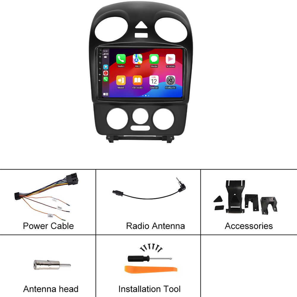 Navigatie dedicata Volkswagen Beetle (2004-2010) Android 14, 8 GB RAM 128 GB ROM, OCTA-CORE 2.0Mhz, Carplay si Android auto, Slot SIM 4G, ventilator de racire activ, ecran 9 inch HD