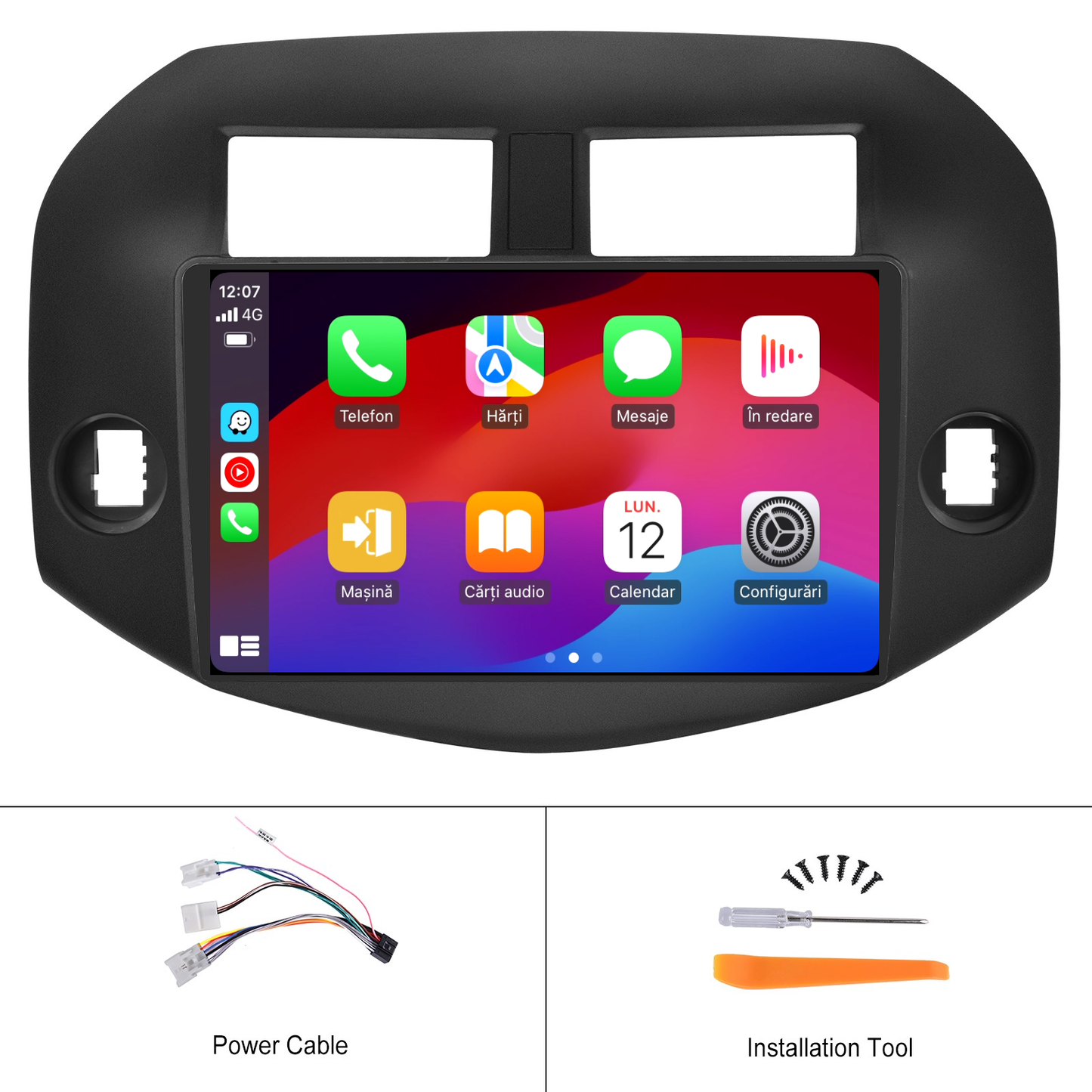 Navigatie dedicata Toyota RAV4 (2006-2012) Android 14, 8 GB RAM 128 GB ROM, OCTA-CORE 2.0Mhz, Carplay si Android auto, Slot SIM 4G, ventilator de racire activ, ecran 10.1 inch HD