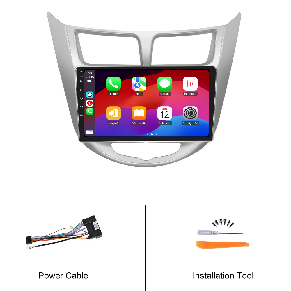 Navigatie dedicata Hyundai Accent | Solaris I Verna (2010-2016) 2GB RAM 32GB ROM, Android 14, Carplay si Android Auto, cooler racire, ecran HD 9 inch
