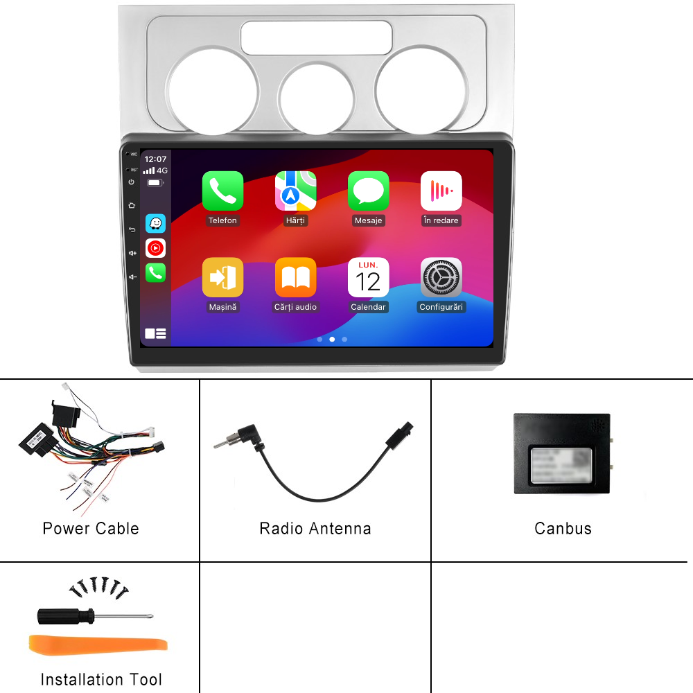 Navigatie dedicata Volkswagen Touran (2006-2008) cu Android 14, 4 GB RAM 64 GB ROM, OCTA-CORE, Carplay si Android auto, Slot SIM 4G, ventilator de racire activ, ecran 10.1 inch HD