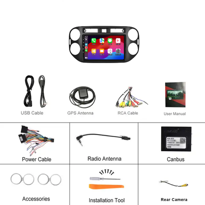 Navigatie dedicata Volkswagen Tiguan (2014-2016) cu Android 14, 4 GB RAM 64 GB ROM, OCTA-CORE, Carplay si Android auto, Slot SIM 4G, ventilator de racire activ, ecran 9 inch HD