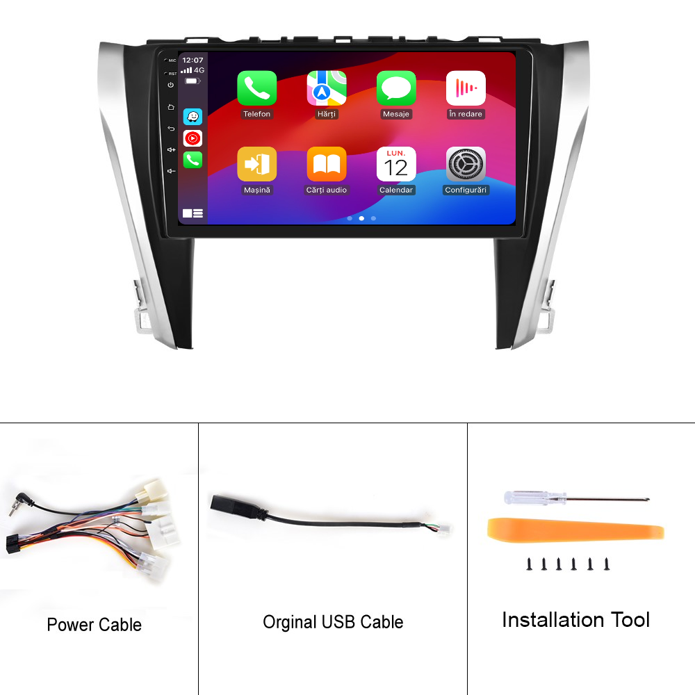 Navigatie dedicata Toyota Camry (2015-2017) 2GB RAM 32GB ROM, Android 14, Carplay si Android Auto, cooler racire, ecran HD 10.1 inch