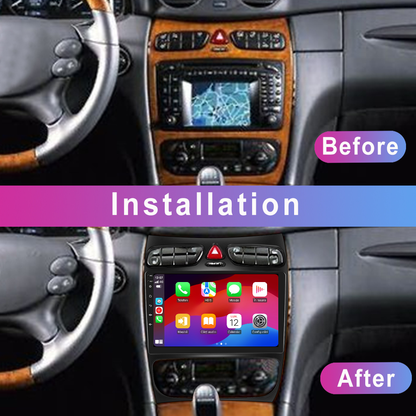 Navigatie dedicata Mercedes Benz C-Class/CLK (2002-2004) 2GB RAM 32GB ROM, Android 14, Carplay si Android Auto, cooler racire, ecran HD 9 inch