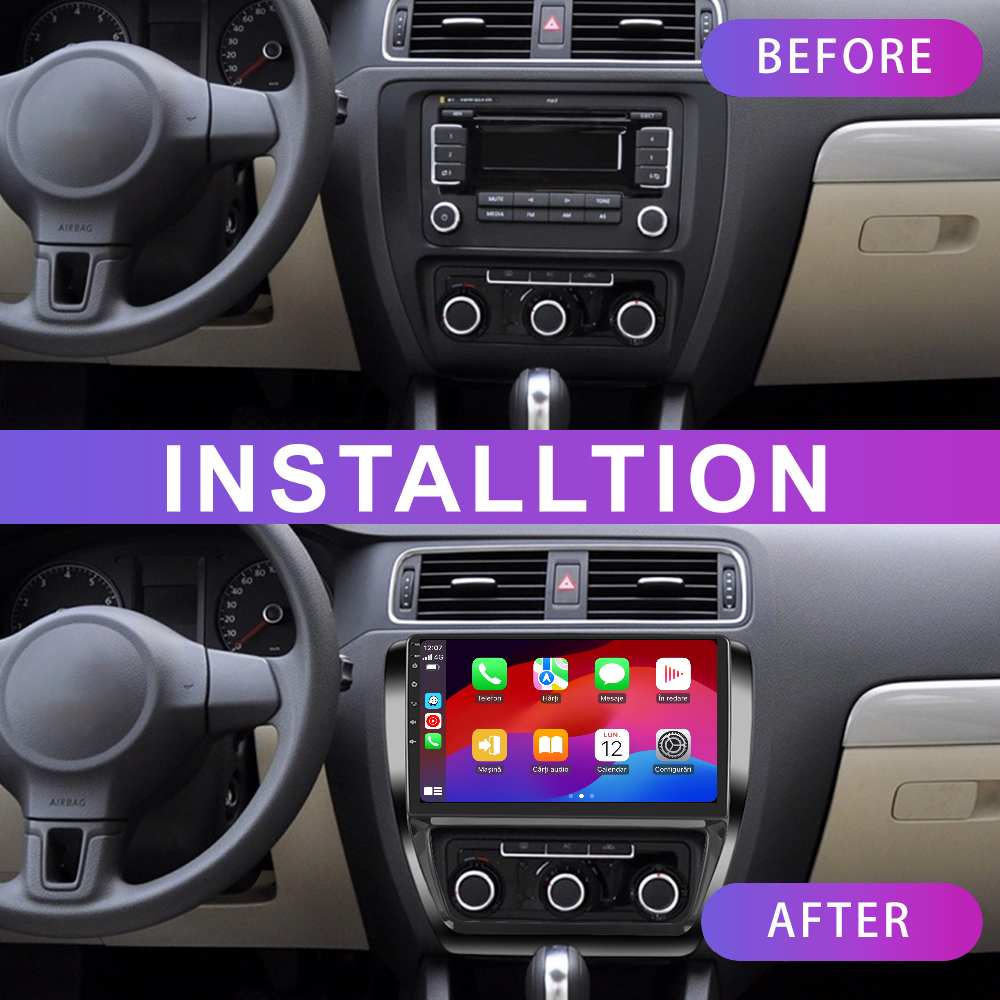 Navigatie dedicata Volkswagen Jetta (2011-2018) Android 14, 8 GB RAM 128 GB ROM, OCTA-CORE 2.0Mhz, Carplay si Android auto, Slot SIM 4G, ventilator de racire activ, ecran 10.1 inch HD