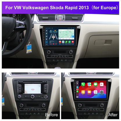 Navigatie dedicata Skoda Rapid / Seat Toldeo (2012-2019) cu Android 14, 4 GB RAM 64 GB ROM, OCTA-CORE, Carplay si Android auto, Slot SIM 4G, ventilator de racire activ, ecran 9 inch HD