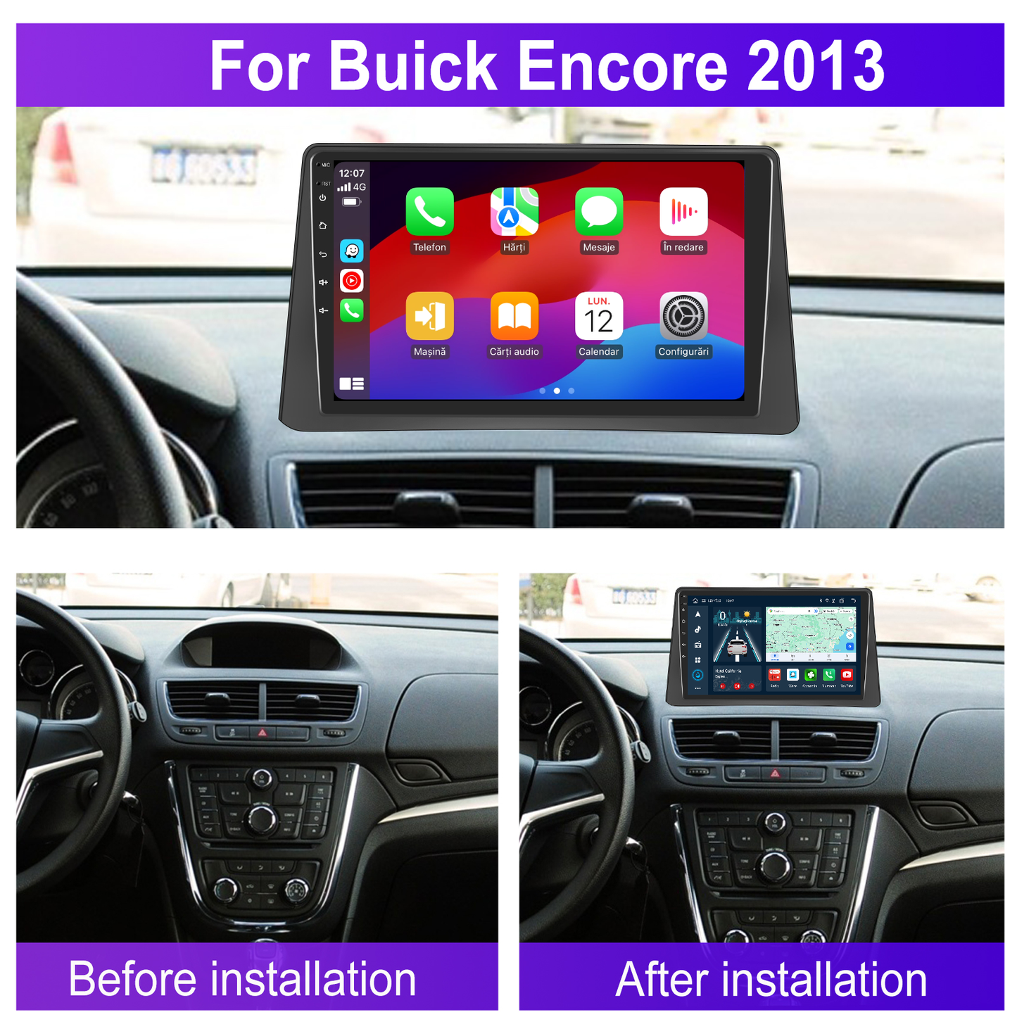 Navigatie dedicata Opel Mokka 1 (2012-2016) 2GB RAM 32GB ROM, Android 14, Carplay si Android Auto, cooler racire, ecran HD 9 inch
