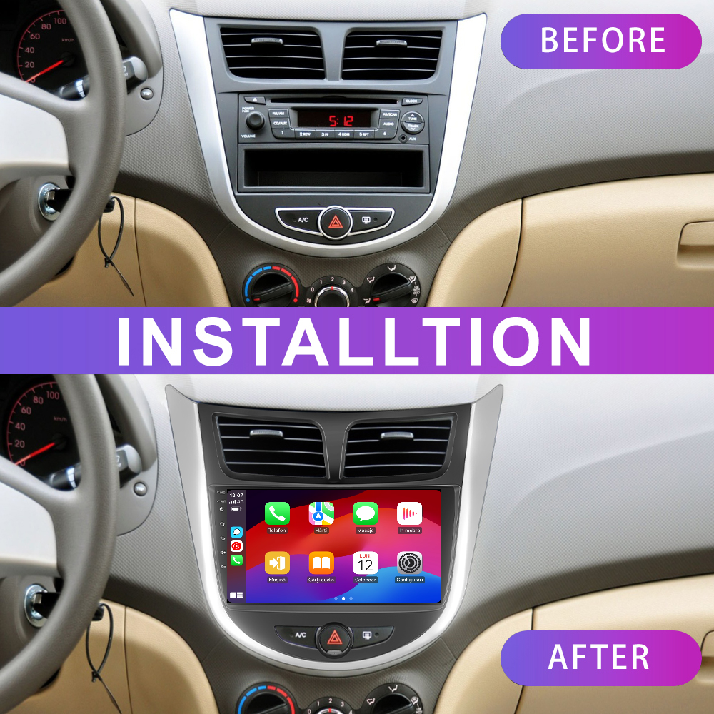 Navigatie dedicata Hyundai Accent (2010-2016) cu Android 14, 4 GB RAM 64 GB ROM, OCTA-CORE, Carplay si Android auto, Slot SIM 4G, ventilator de racire activ, ecran 9 inch HD