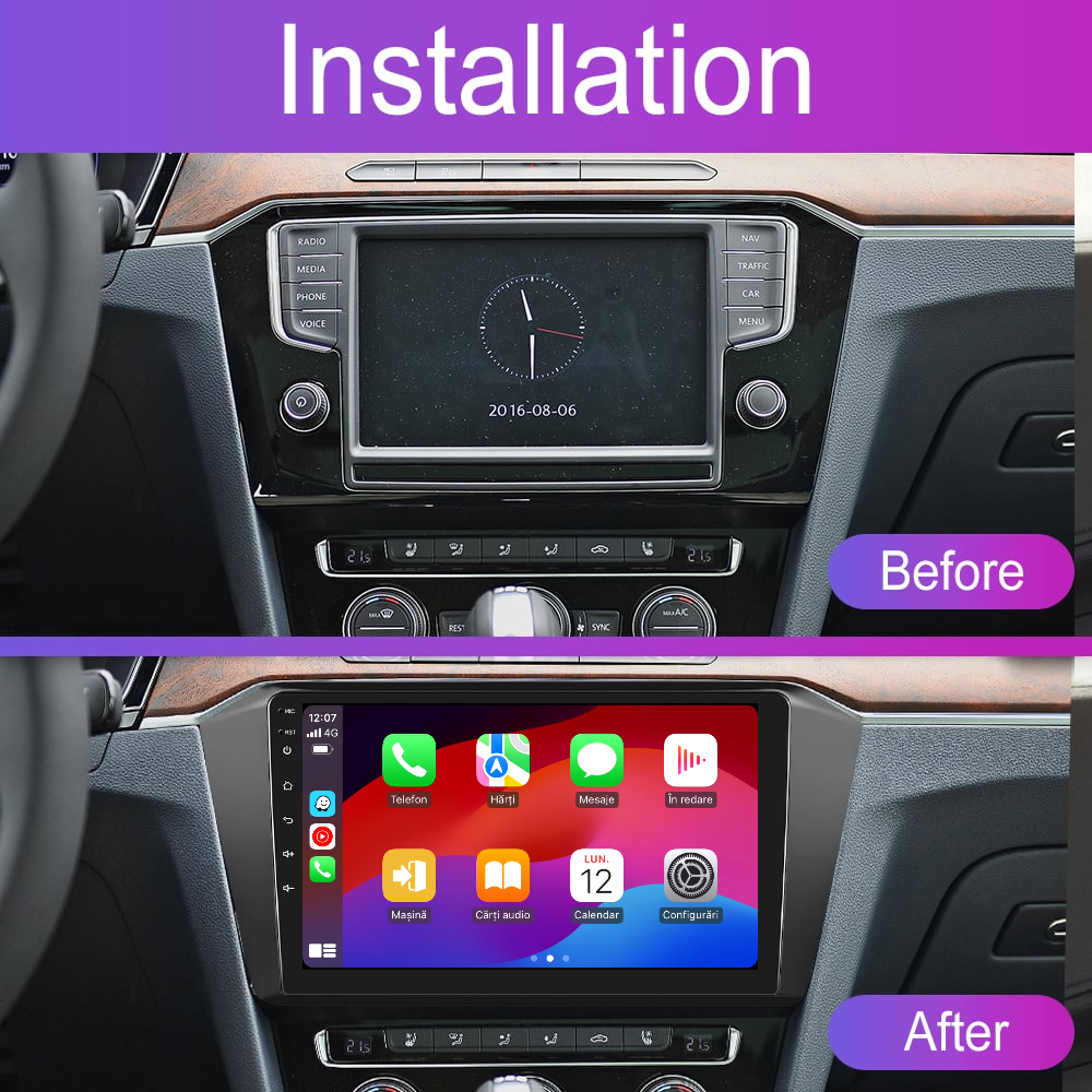 Navigatie dedicata Volkswagen Passat B8 (2015-2019) cu Android 14, 4 GB RAM 64 GB ROM, OCTA-CORE, Carplay si Android auto, Slot SIM 4G, ventilator de racire activ, ecran 10.1 inch HD
