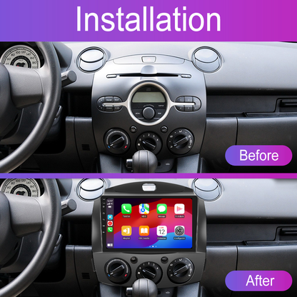 Navigatie dedicata Mazda 2 (2007-2014) 2GB RAM 32GB ROM, Android 14, Carplay si Android Auto, cooler racire, ecran HD 9 inch