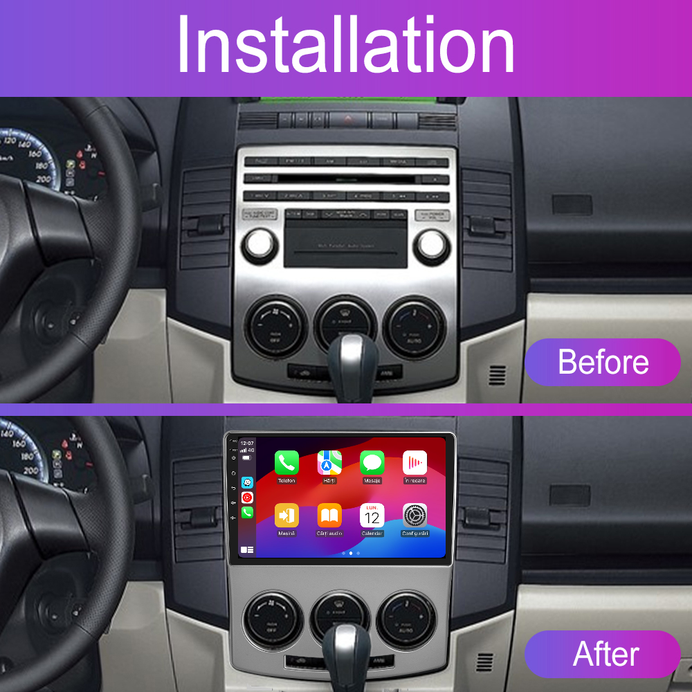 Navigatie dedicata Mazda 5 (2007-2010) cu Android 14, 4 GB RAM 64 GB ROM, OCTA-CORE, Carplay si Android auto, Slot SIM 4G, ventilator de racire activ, ecran 9 inch HD