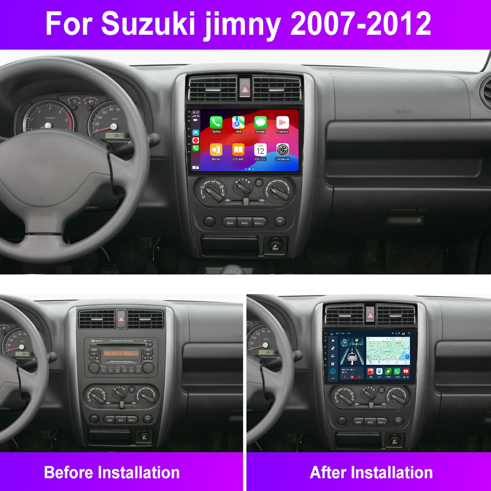 Navigatie dedicata Suzuki Jimny (2007-2012) cu Android 14, 4 GB RAM 64 GB ROM, OCTA-CORE, Carplay si Android auto, Slot SIM 4G, ventilator de racire activ, ecran 9 inch HD